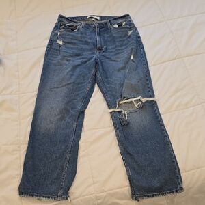 Abercrombie & Fitch Ankle Straight Jeans - Blue